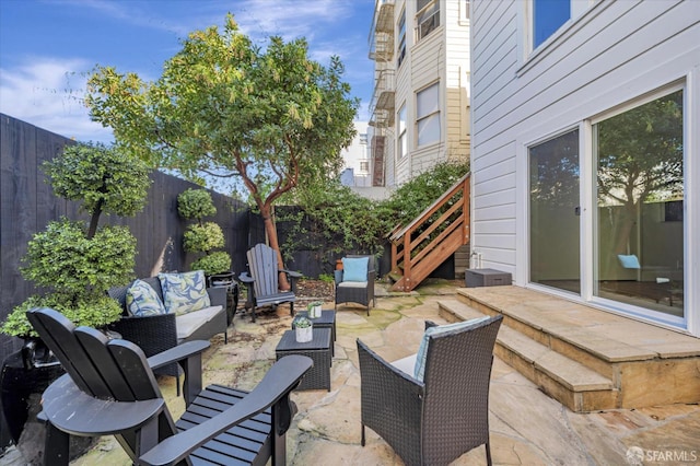 view of patio / terrace with an outdoor hangout area