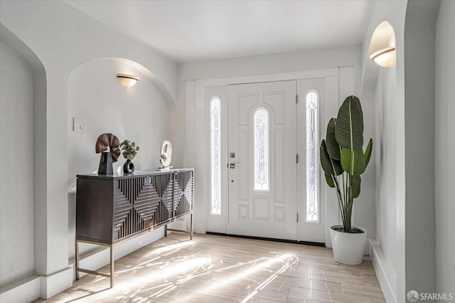 entrance foyer featuring light hardwood / wood-style flooring