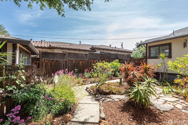 view of yard with fence