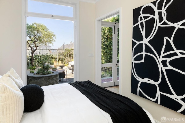 bedroom with access to exterior