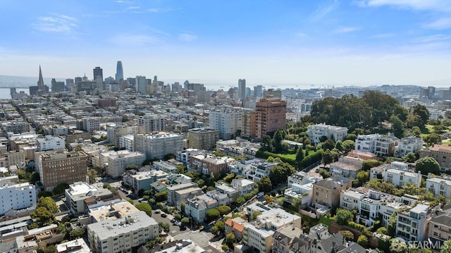 aerial view featuring a city view
