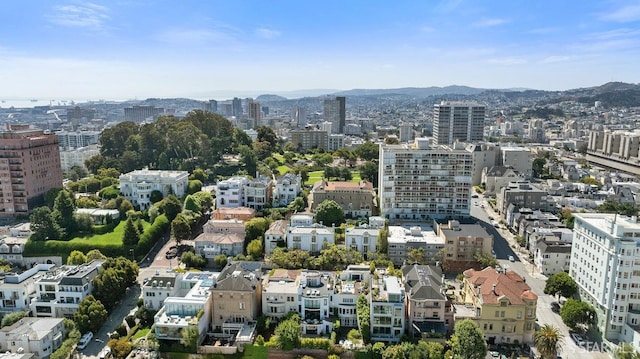 bird's eye view with a view of city