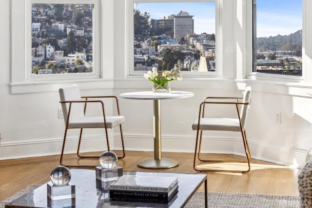 1015 Ashbury St Unit 4, San Francisco, CA 94117 - sitting room with wood finished floors and a city view