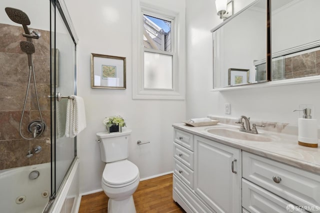 1015 Ashbury St Unit 4, San Francisco, CA 94117 - full bath featuring vanity, wood finished floors, and a combined bath / shower with jetted tub
