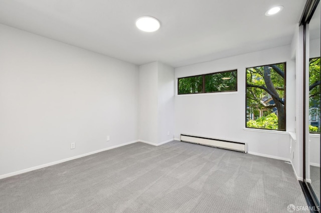120 Landers St Unit D, San Francisco, CA 94114 - carpeted empty room featuring baseboard heating, baseboards, and recessed lighting