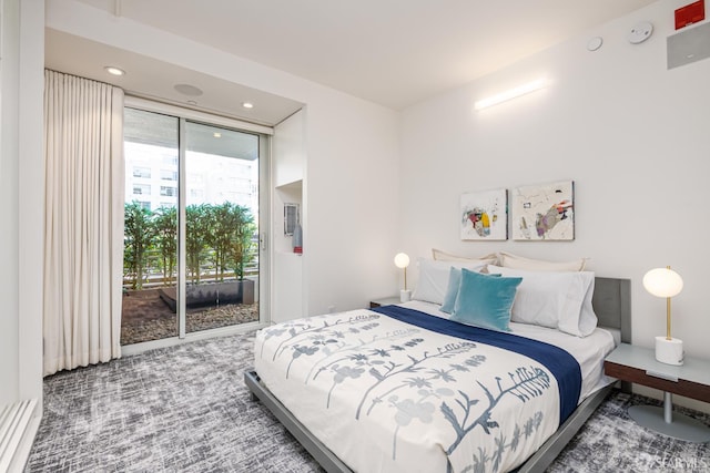 38 Bryant St Unit 405, San Francisco, CA 94105 - carpeted bedroom with access to outside and recessed lighting
