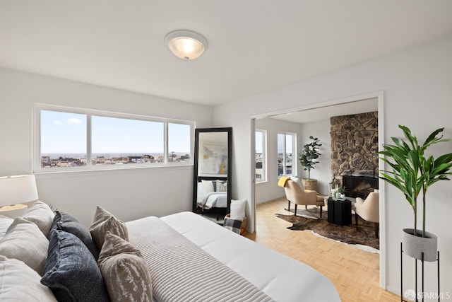 1727 45th Ave, San Francisco, CA 94122 - bedroom with a stone fireplace
