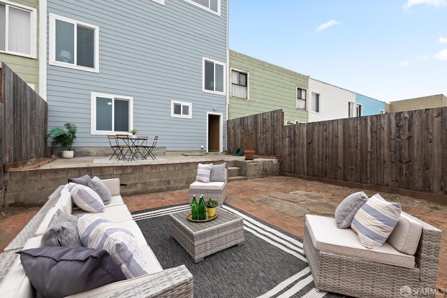 1727 45th Ave, San Francisco, CA 94122 - fenced backyard featuring a patio area and an outdoor living space