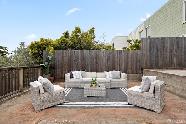 1727 45th Ave, San Francisco, CA 94122 - fenced backyard with an outdoor living space and a patio area