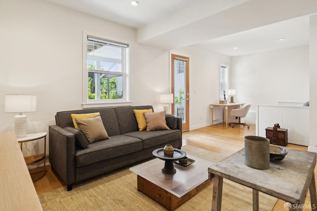 1515 Van Dyke Ave, San Francisco, CA 94124 - living room featuring light wood-style flooring and recessed lighting