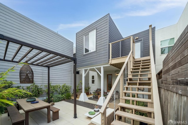 1515 Van Dyke Ave, San Francisco, CA 94124 - view of patio featuring stairway and a pergola