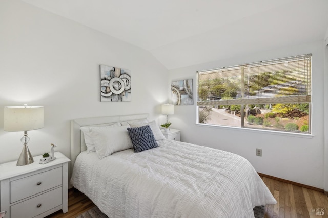 7 Hearthstone Ct, San Rafael, CA 94903 - bedroom featuring multiple windows, wood finished floors, lofted ceiling, and baseboards