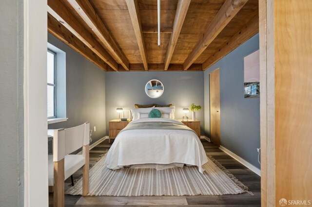 175 Bluxome St Unit 202, San Francisco, CA 94107 - bedroom featuring wood finished floors and wood ceiling