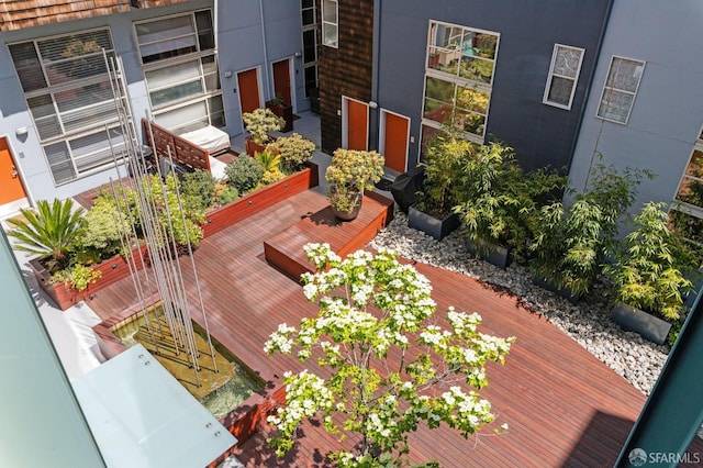 175 Bluxome St Unit 202, San Francisco, CA 94107 - view of wooden balcony featuring a deck