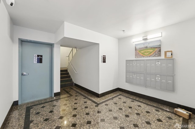 interior space featuring mail boxes