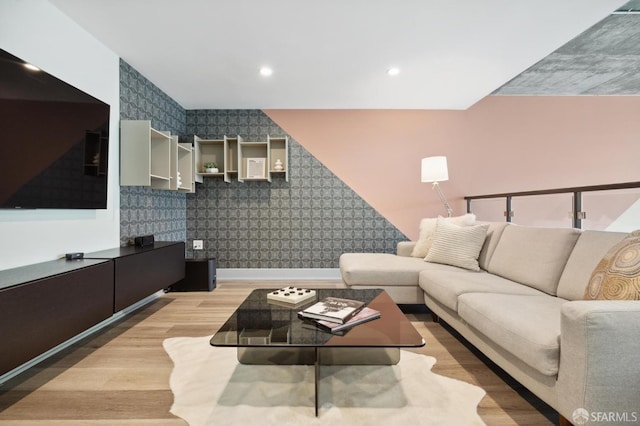 living room featuring wood-type flooring