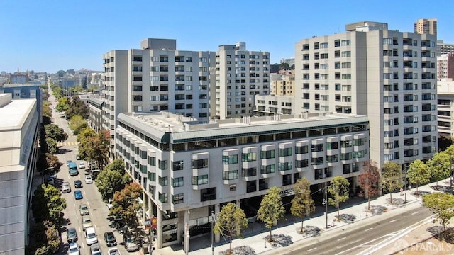 view of building exterior with a city view