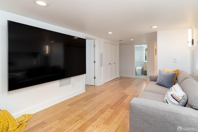 living room with wood-type flooring