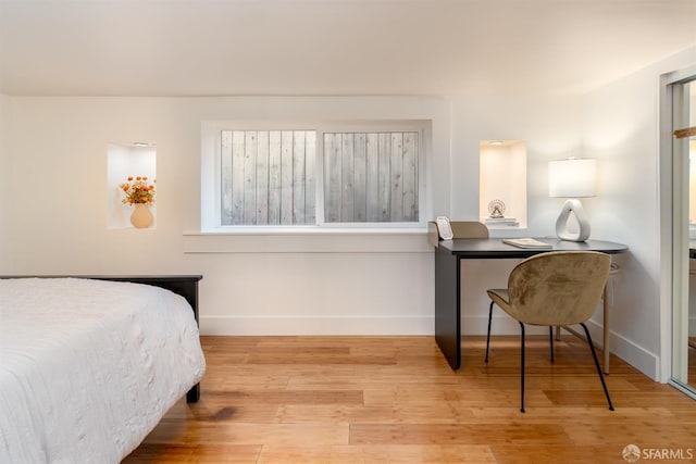 bedroom featuring light hardwood / wood-style floors