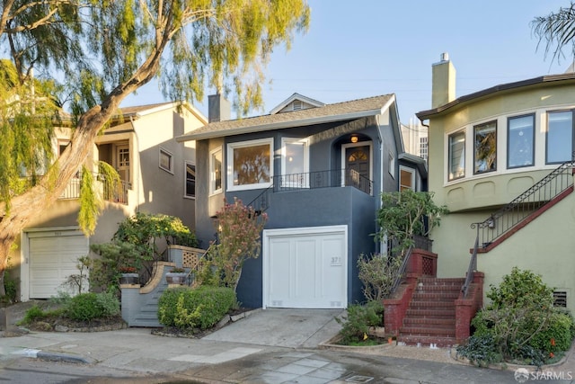 view of property featuring a garage