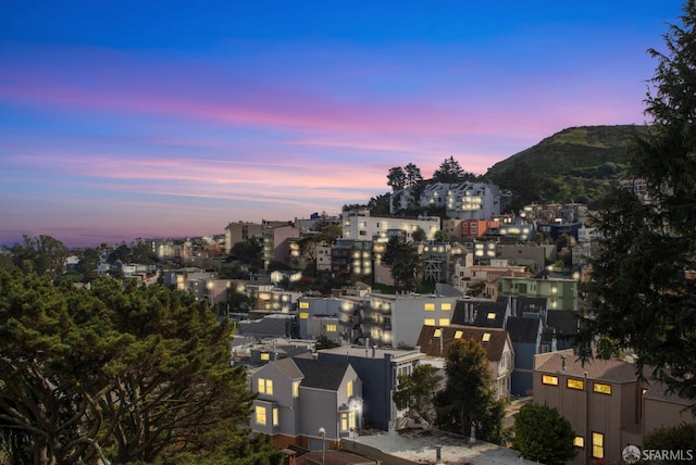 city view with a mountain view