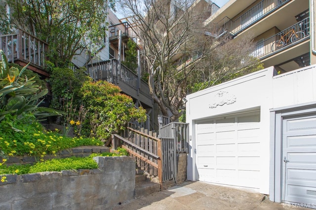 view of garage