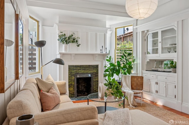 670 Page St, San Francisco, CA 94117 - living area with a fireplace with flush hearth and wood finished floors