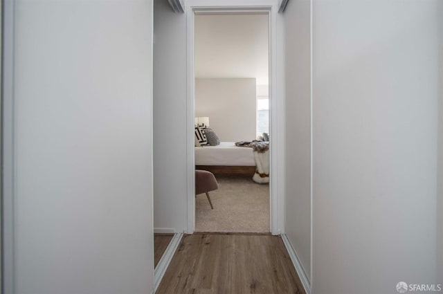 corridor featuring wood finished floors