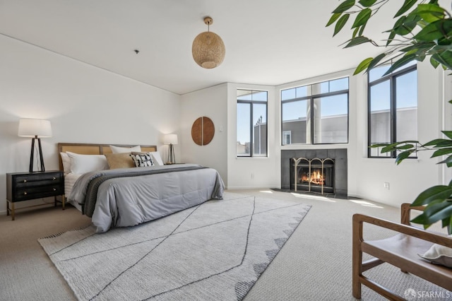 1805 Fillmore St Unit 302, San Francisco, CA 94115 - carpeted bedroom with a warm lit fireplace and baseboards