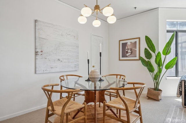1805 Fillmore St Unit 302, San Francisco, CA 94115 - dining space with carpet, baseboards, and a chandelier