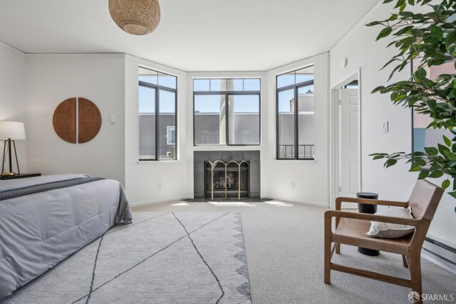 1805 Fillmore St Unit 302, San Francisco, CA 94115 - carpeted bedroom with a fireplace with flush hearth and baseboards
