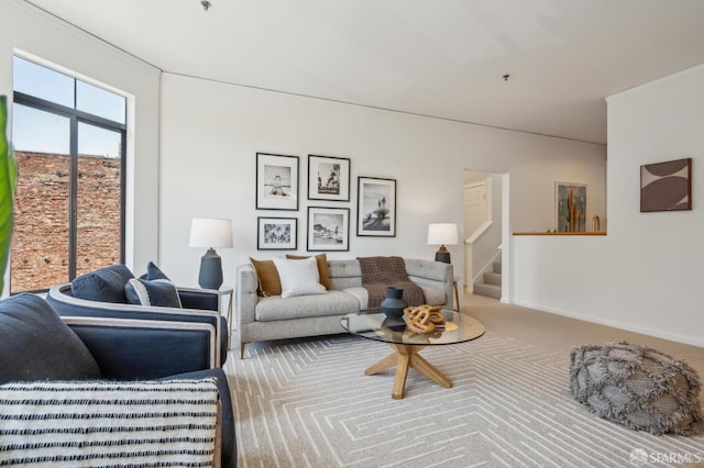1805 Fillmore St Unit 302, San Francisco, CA 94115 - living area with carpet and stairs