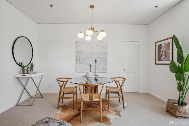 1805 Fillmore St Unit 302, San Francisco, CA 94115 - dining area with light carpet, a chandelier, and baseboards