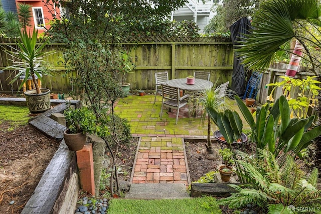 view of yard with a patio area