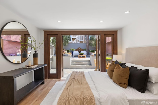 803 Vermont St, San Francisco, CA 94107 - bedroom with access to exterior, light wood finished floors, and recessed lighting