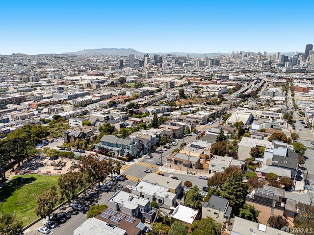 803 Vermont St, San Francisco, CA 94107 - aerial overview of property's location with a mountainous background and nearby urban area