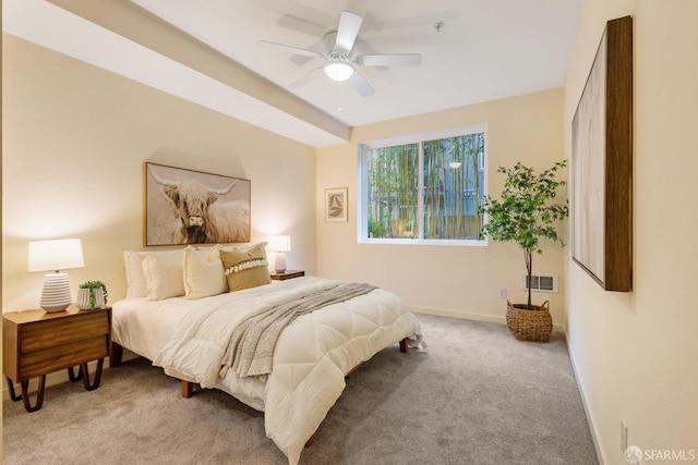 3090 Glascock St Unit 112, Oakland, CA 94601 - bedroom featuring light colored carpet, baseboards, and ceiling fan