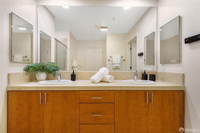 3090 Glascock St Unit 112, Oakland, CA 94601 - bathroom with double vanity and a shower stall