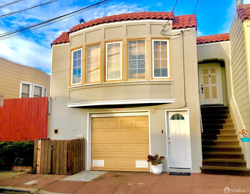 view of front facade with a garage