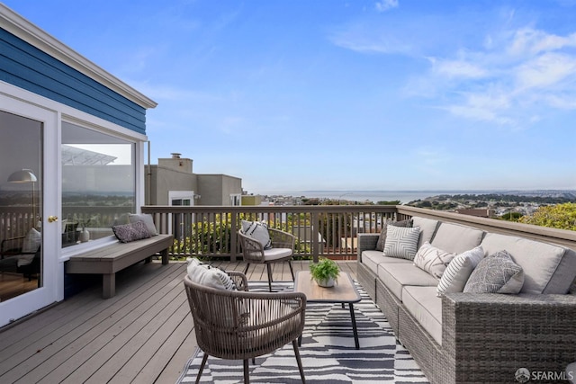 245 Skyline Dr, Daly City, CA 94015 - wooden terrace with outdoor lounge area