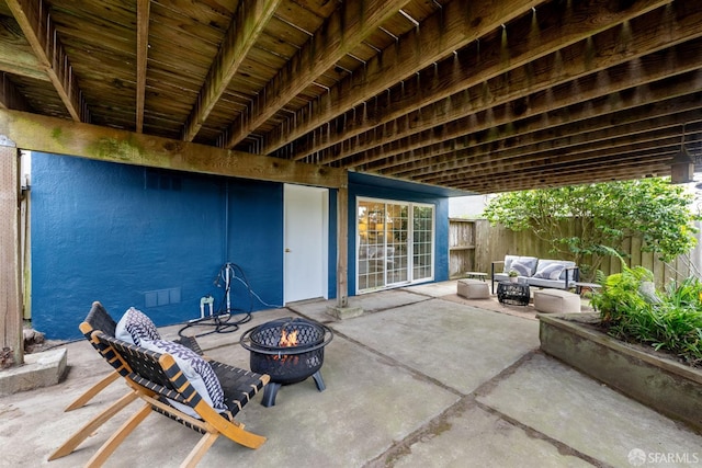 245 Skyline Dr, Daly City, CA 94015 - view of patio featuring an outdoor living space with a fire pit