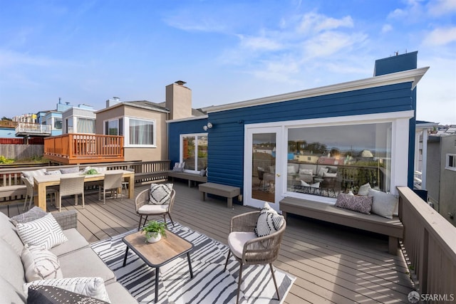 245 Skyline Dr, Daly City, CA 94015 - wooden terrace with an outdoor living space