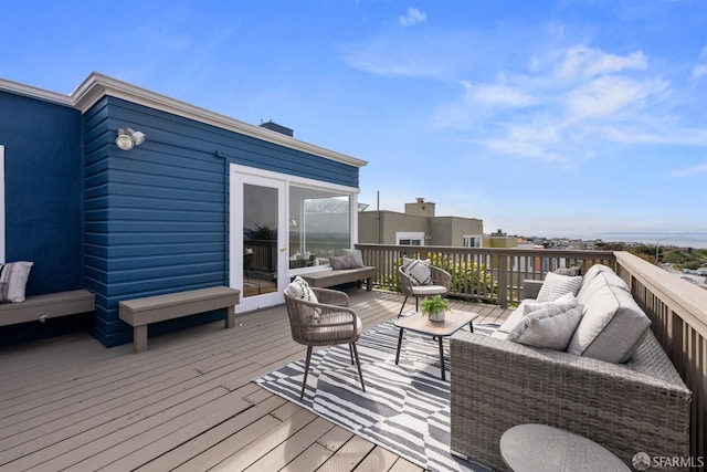 245 Skyline Dr, Daly City, CA 94015 - wooden deck featuring an outdoor living space