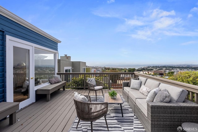 245 Skyline Dr, Daly City, CA 94015 - wooden terrace with an outdoor living space