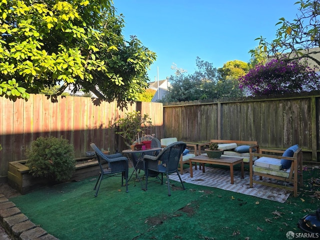 view of patio with an outdoor living space