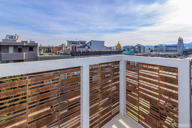 balcony with a view of city