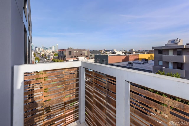 balcony featuring a view of city