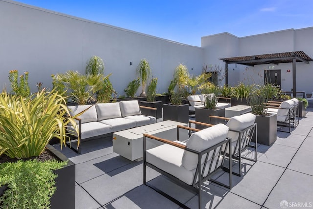 view of patio with an outdoor hangout area