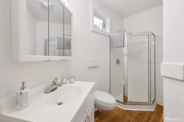 1015 Ashbury St Unit 3, San Francisco, CA 94117 - full bathroom featuring a shower stall, vanity, and wood finished floors