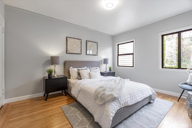 bedroom featuring light hardwood / wood-style flooring